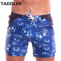 TADDLEE mens swimming trunks boxer swimming trunks mens loose hot spring quick-drying plus size swimsuit tide swimming shorts long