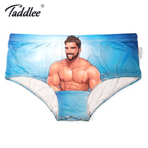 TADDLEE mens swimming trunks small flat corner Swimming fashion sexy adult size low waist hot spring loose anti embarrassment