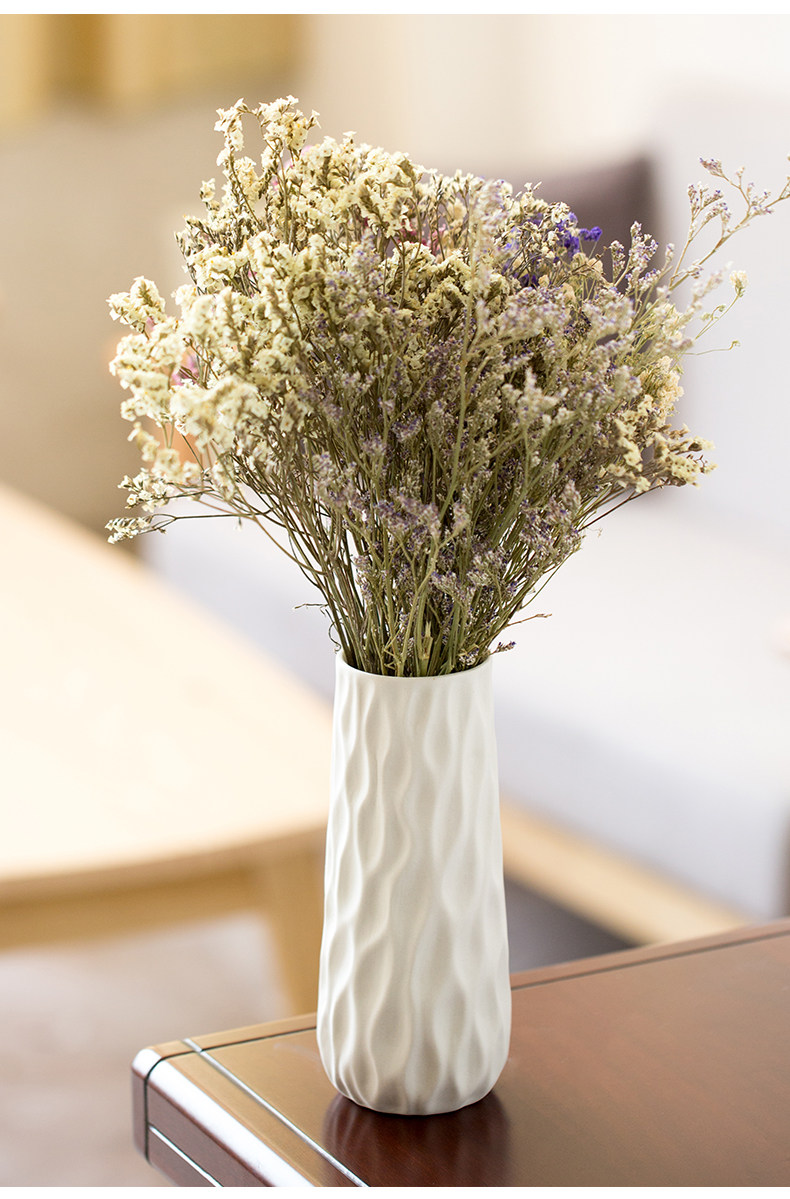 干花花瓶陶瓷水培小清新满天星简约文艺插花玻璃透明客厅现代摆件