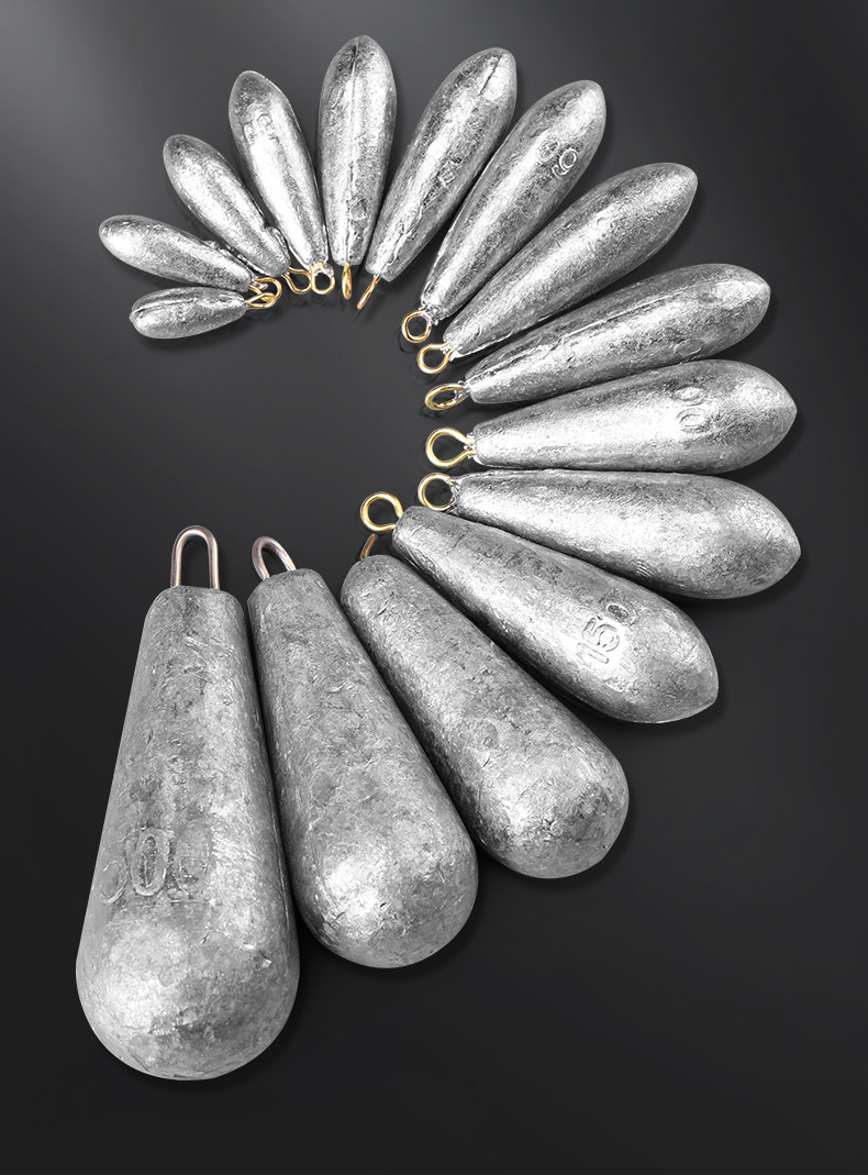 海钓双环水滴铅坠防挂底远投锚鱼矶竿通心铅坠路亚柳叶型12300克