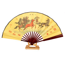 Chinese style 10 inch ancient wind folding fan eight jujun map water margin five facial makeup ten marshals five Saints custom gift fan