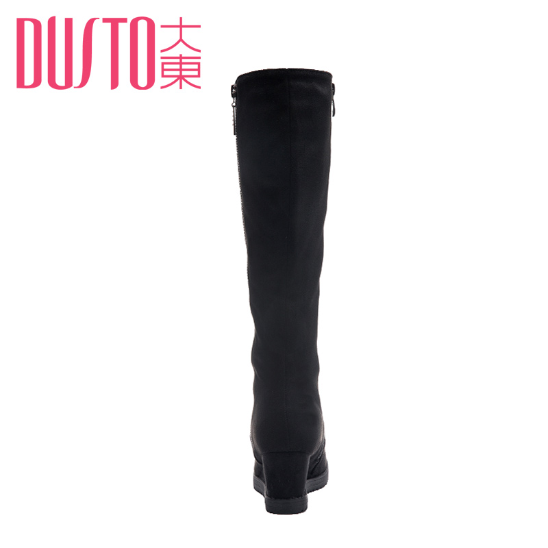 DUSTO/大东2016冬季新款韩版高跟坡跟骑士靴女鞋高筒靴DW16D1522R产品展示图1