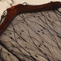 Perspective thin lace bottoming shirt womens spring and autumn Western style new long-sleeved black yarn with mesh sexy mesh top