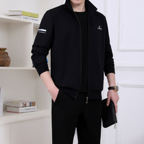 Brand middle-aged and elderly sportswear suit mens spring and autumn loose size casual running dad three-piece sportswear