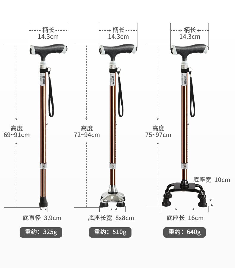 日本乐来福老人铝合金可伸缩助行器介绍
