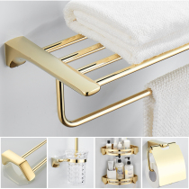 Toilet Golden Light Lavish Stainless Steel Bath Towels Toilet Pendant Suit Bathroom Towel Rack Hardware Shelve