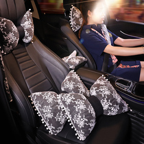 Car headrest cute seat neck pillow a pair of waist sleeping pillows four-piece cartoon backrest creative personality