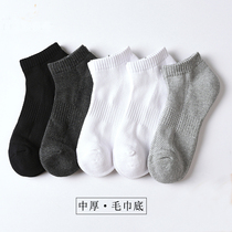 Spring and Autumn Towel Socks Breath-resistant odor-resistant pan-tube wool socks male socks thickened bottom socks 5 pairs