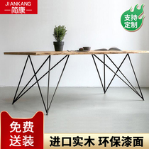 Nordic household industrial style office solid wood desk loft computer desk desk long coffee table Designer furniture