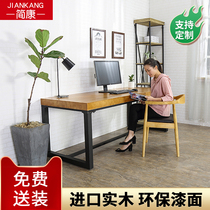 Solid wood computer desk Desktop desk Simple modern desk Home desk Combination of simple notebook writing