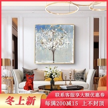 Living room sofa background wall porch corridor aisle end hand-painted oil painting modern simple light luxury wall painting wall painting