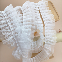 2020 new Korean basic pleated cuff doll skirt double fold ribbon three-dimensional lace trim accessories