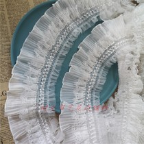 Black and white pleated pleated elastic skirt Curtain skirt Doll clothing lace fabric do clothes lace accessories