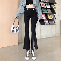 Small man 150cm Autumn Winter Bell pants autumn and winter sexy high waist slim tight split design color ankle-length pants