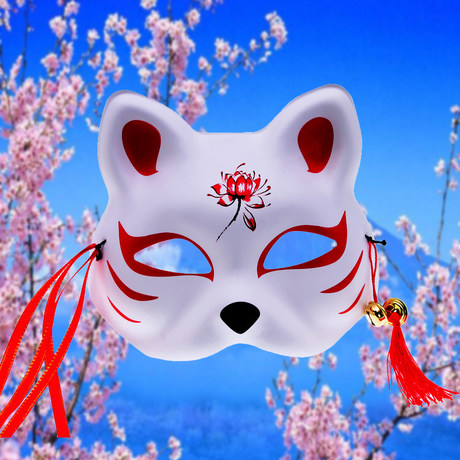 Cute cat face mask Chinese style mask cat model vibrato little fox selfie COS mask Hanfu with tassels Cute cat face mask Chinese style mask cat model vibrato little fox selfie COS mask Hanfu with tassels