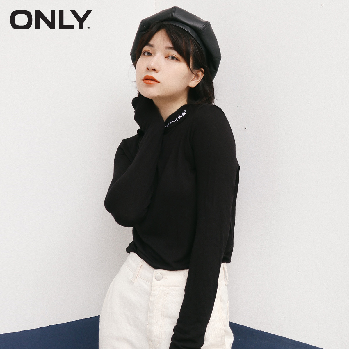 only summer new half-high collar bottoming with long-sleeved thin basic t-shirt female 119302518