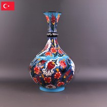 Turkey imported hand-painted ceramic large vase handmade underglaze color Central Asian Ottoman art decoration