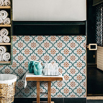 Small matches Nordic hipster Mexico all-porcelain mesh red flower tiles wall tiles living room dining room kitchen balcony