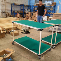 Lean composite pipe Movable pulley workbench table Anti-static material turnover car Shelf assembly line small platform