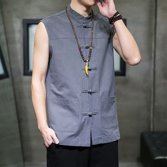 Spring and summer stand-up collar Tang suit vest men's cotton and linen vest thin Chinese Zen tea jacket folding jacket vest
Spring and summer stand-up collar Tang suit vest men's cotton and linen vest thin Chinese Zen tea jacket folding jacket vest