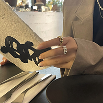 All-body sterling silver horn ring opening adjustable high-grade sense simple European and American ins style non-fading silver ornaments