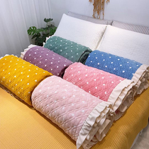 Milk suede bed cover 2021 new clip cotton non-slip quilted bed linen lace Korean type net red upscale snow velvet single piece