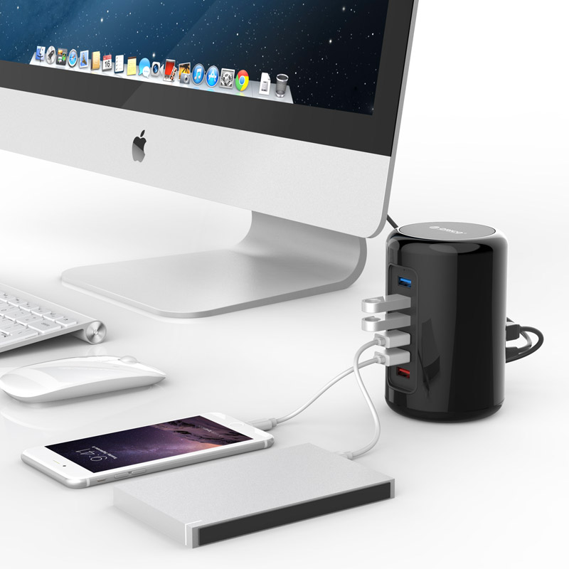 ORICO RH4CS Mac Pro多功能电脑USB3.0 HUB分线器手机平板充电器产品展示图2