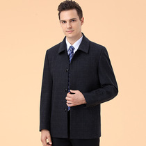 Big 2021 Cashmere Jacket Elderly Mens Casual Lapel Autumn Winter Jacket Loose Daddy Wool Jacket