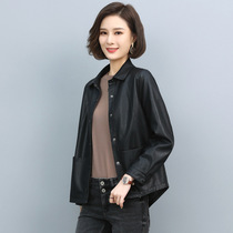 Spot Haining fashion short sheepskin leather women 2021 autumn new locomotive large size leather jacket coat