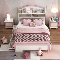 Child Bed Girl Princess Bed Pink Ditire 1 5 m Kid Bed Linen Bed 1 2 m Double Bed Bedroom Suite