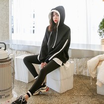 Special spot Korean winter women plus velvet loose casual hooded vests slim leggings slim suit foreign-style students