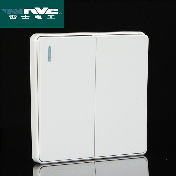 雷士开关插座二开两开双控双开双控面板2开二位86型家装墙壁开关