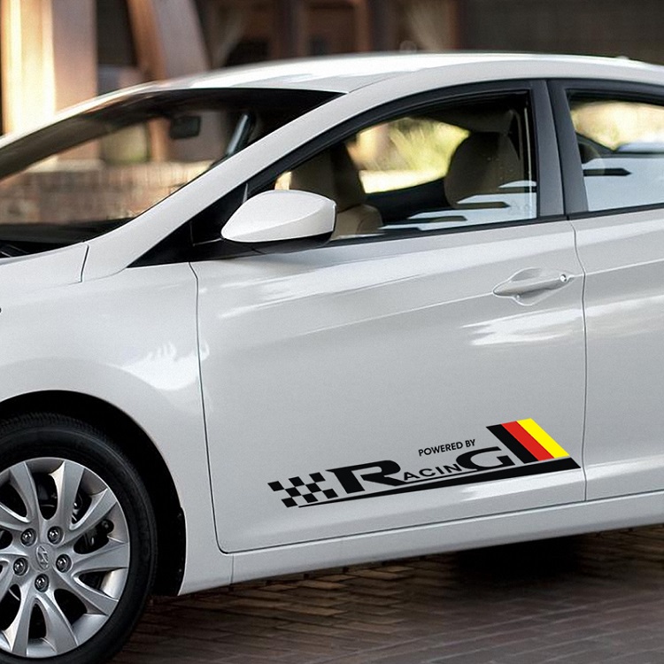 汽车拉花贴纸引擎盖车门贴车身刮痕个性车贴划痕遮挡改装饰一对装