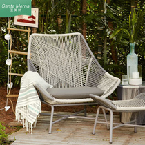 Outdoor Rattan Chair Combo Net Red Balcony Small Table And Chairs Patio Waterproof Casual Rattan Chair Three Sets Open-air Rattan Furniture