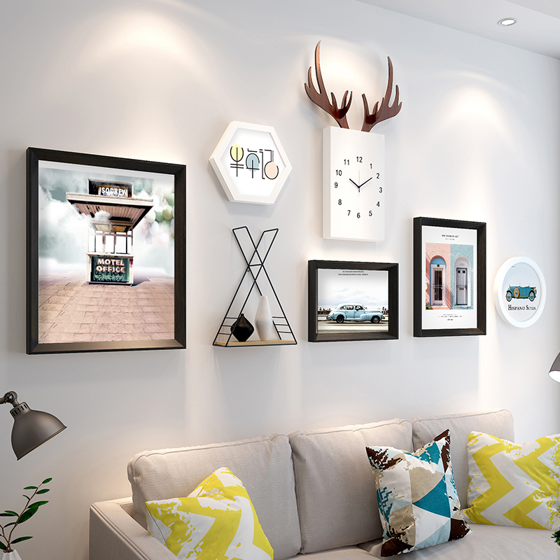 Photo Frame Simple 11 Pieces of Creative Combination Photo Wall Living Room Bedroom Room Background Free Punch Decorative Wall Photo Frame Multi-Color Optional 145X76cm Photo Frame Simple 11 Pieces of Creative Combination Photo Wall Living Room Bedroom Room Background Free Punch Decorative Wall Photo Frame Multi-Color Optional 145X76cm