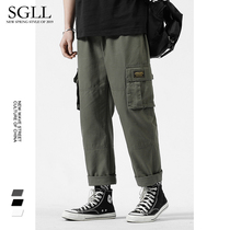 Functional Cargo Pants Men's Fashion Brand Loose Foot Korean Style Student Straight Ins Super Fire American Style Casual Pants