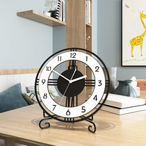 Simple decoration fashion art table clock living room household desktop clock decoration craft sitting clock creative European table clock
