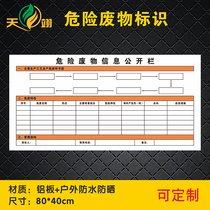 Hazardous waste information public column sign warning signage hazardous waste label label label label sticker warning aluminum sign