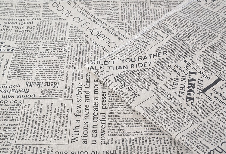 璇之影英文报纸印花棉麻布 网店拍照摄影淘宝拍摄道具背景布新款