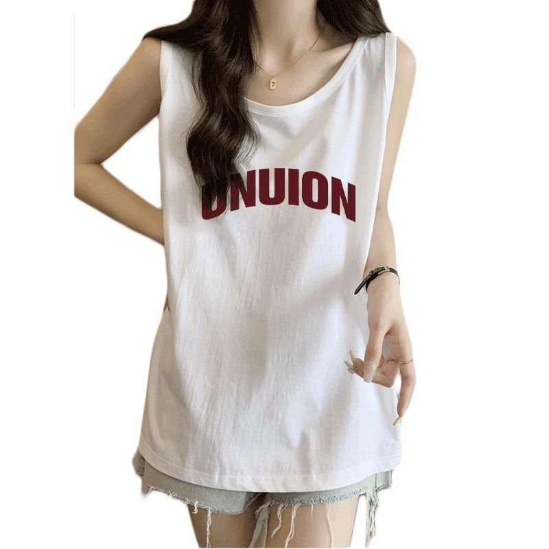 American vest for women in summer thin sleeveless T-shirt design niche loose outer wear sports suspender top
American vest for women in summer thin sleeveless T-shirt design niche loose outer wear sports suspender top