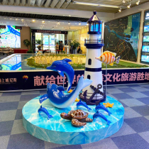 Summer Meichen shopping mall ocean theme decoration 4s shop exhibition hall sales department layout dp point dolphin fish pile props