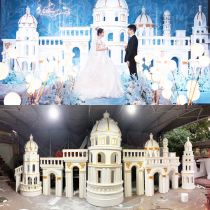 Foam sculpture custom theme wedding castle arch Roman column stage props outdoor mall window ornaments