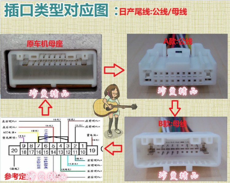 逍客cd机尾线接线图图片