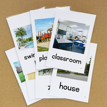 Place Location Space Scene English words Cognitive Plastic card Children learn flashcards English Early teaching aids
