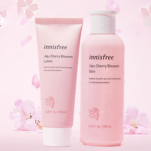 【正装水乳】innisfree/悦诗风吟济州粉樱花漾生机水乳套装保湿