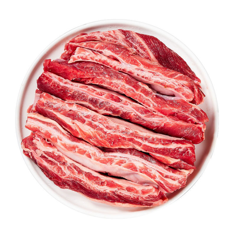 清真原切牛肋条肉新鲜黄牛肉2斤雪花牛腩牛肋条烤肉烧烤炖煮食材