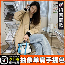 Abstract plane 2D handbag anime two-dimensional cartoon chain female canvas shoulder bag backpack diagonal small bag positive