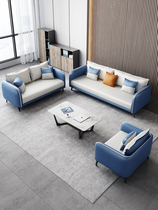 Office sofas minimalist modern tea table Composition Suite Reception Room Lounge Business guests in talks for a trio