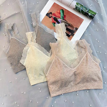 Dime Rey 7338 latex thin cushion summer wide shoulder strap lace lace side beauty back wrap chest vest with large breasted women underwear