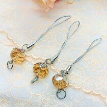 DIY Accessories Alloy Florato with 15MM yellow flat crystal bead pendant pendant hanging chain suspension chain